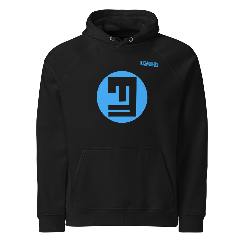 Black Unisex Eco Raglan Hoodie LBS (L-D10)