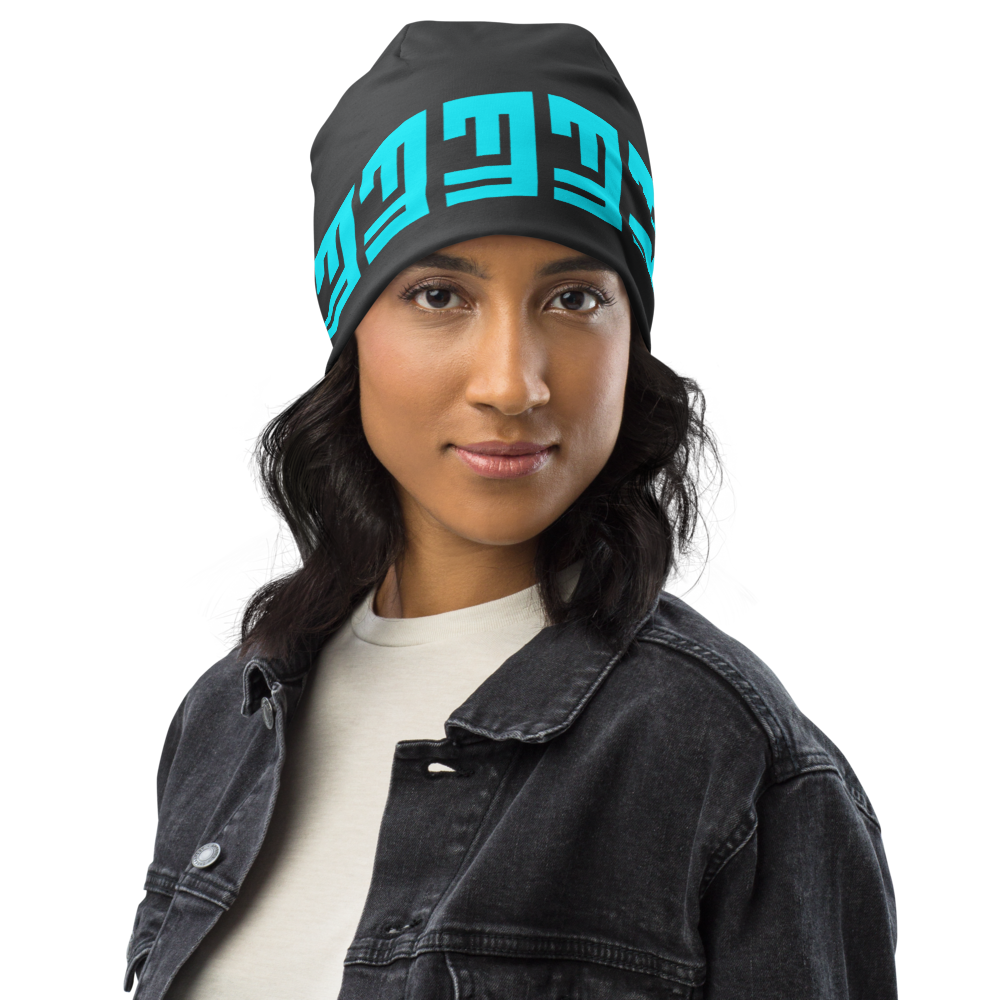 Black Beanie with LdashD Blue Logo (L-D016)