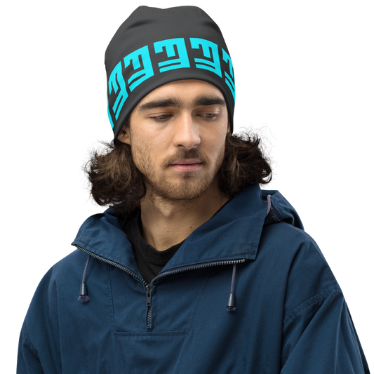 Black Beanie with LdashD Blue Logo (L-D016)