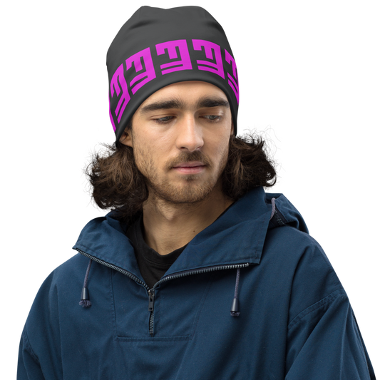 Black Beanie with Pink LdashD Logo (L-D018)