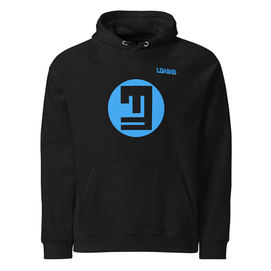 Black Unisex Eco Raglan Hoodie LBS (L-D10)