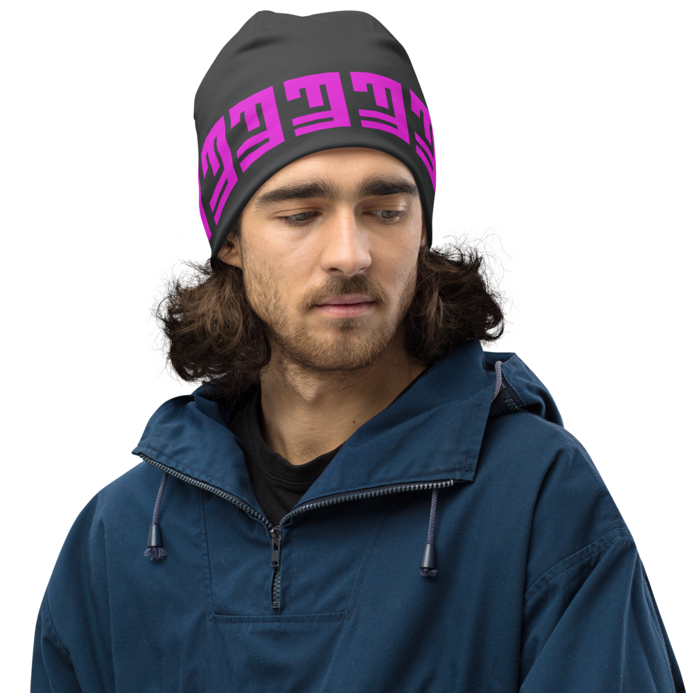 Black Beanie with Pink LdashD Logo (L-D018)